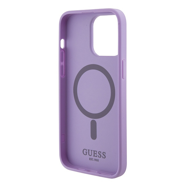 Etui Guess GUHMP15LPSAHMCU iPhone 15 Pro 6.1" fioletowy/purple hardcase Saffiano MagSafe Case