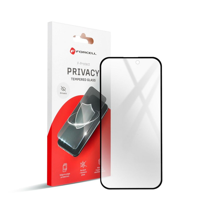 Szkło hartowane do iPhone 15 PLUS Forcell Privacy Glass czarne
