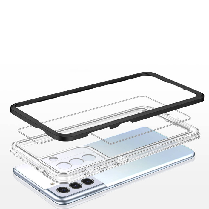 Etui Clear 3in1 Etui Do Samsung Galaxy S23+ Silikonowy Pokrowiec Z Ramką Czarne Case