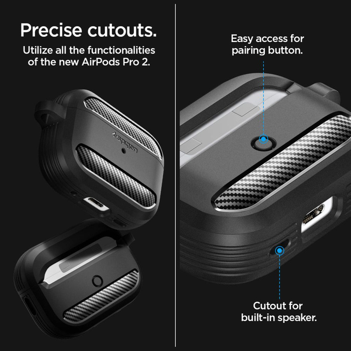 Etui Spigen Rugged Armor Apple Airpods Pro 1 / 2 Matte Black Case