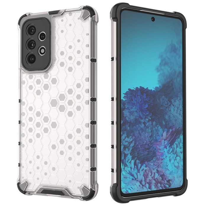 Honeycomb etui pancerny pokrowiec z żelową ramką Samsung Galaxy A73 niebieski