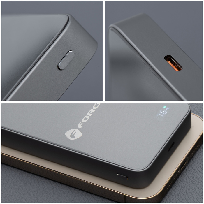 Powerbank zgodny z MagSafe Forcell F-Energy SuperSlim F10K8 QC4.0 PD3.0 15W 10000 mAh szary 0INT