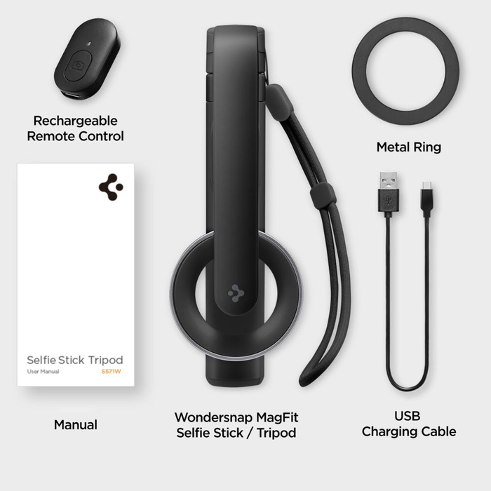 SELFIE STICK SPIGEN S571W MAGSAFE BLUETOOTH STATYW CZARNY