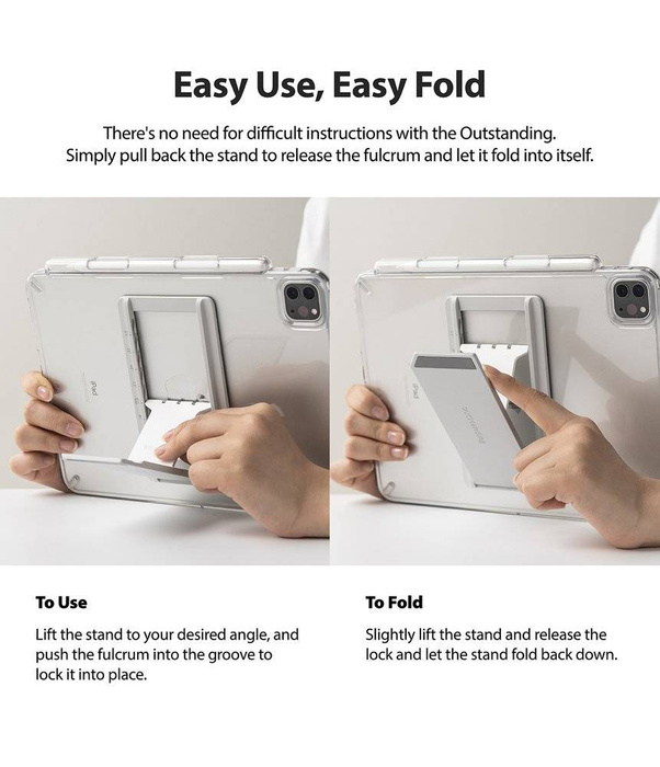 Ringke Fusion Combo Outstanding sztywne etui z żelową ramką do Samsung Galaxy Tab S7 11'' + samoprzylepna podstawka szary (FC475R40)