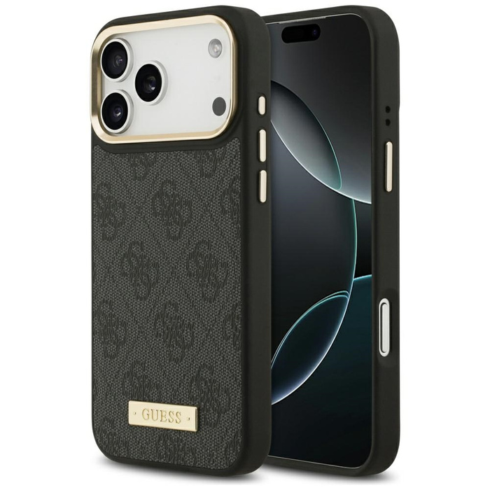 Etui Guess 4G Logo Plate MagSafe do      iPhone 17 Pro Max czarny