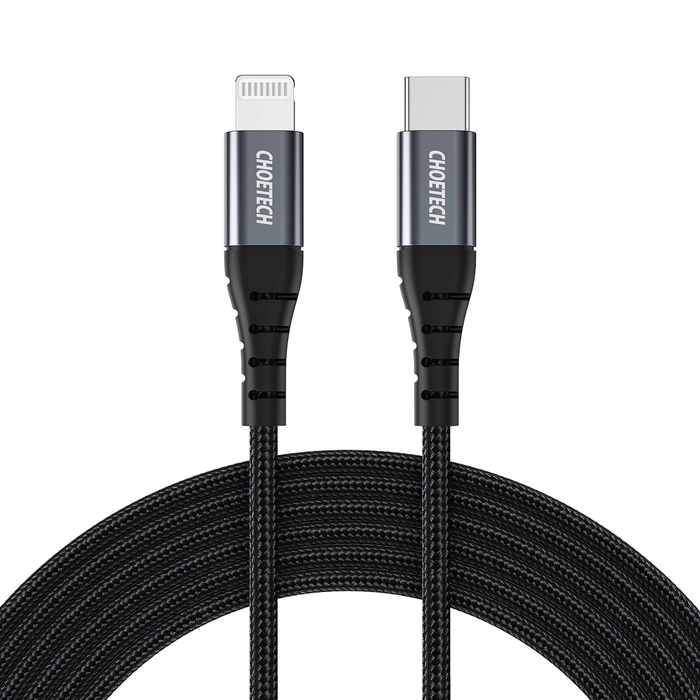 Kabel Choetech IP0039 USB-C / Lightning MFi o długości 1.2m - czarny