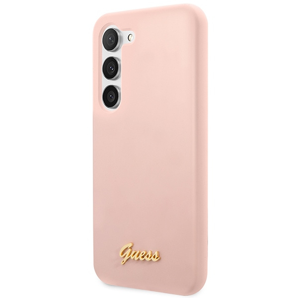 Etui Guess GUHCS23MLSLMGPP S23 Plus S916 różowy/pink hardcase Silicone Script Metal Logo