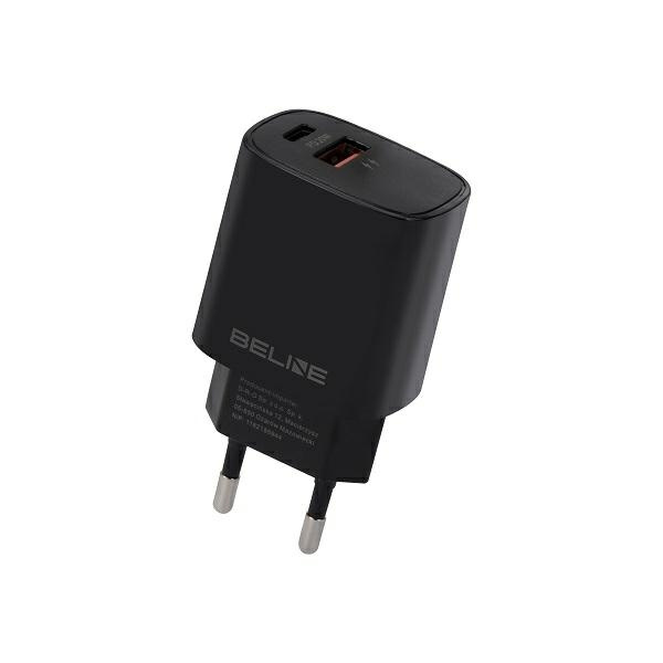 Beline Ład. siec. 1x USB-C + 1x USB 20Wczarna /black (only head) PD 3.0 + QC 3.0  BLN2CB20