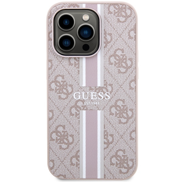 Etui Guess GUHMP14XP4RPSP iPhone 14 Pro Max 6,7" różowy/pink hardcase 4G Printed Stripes MagSafe Case