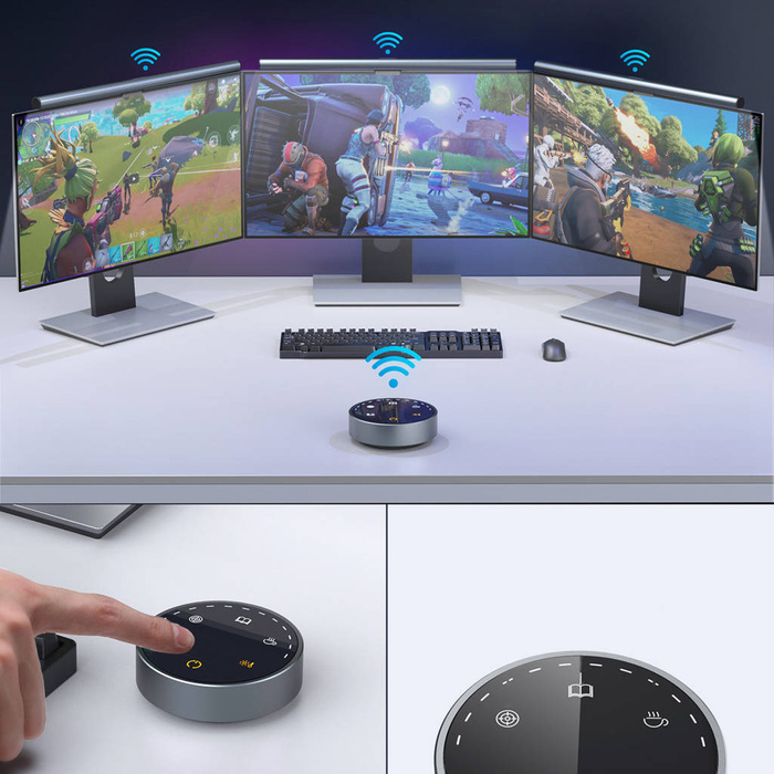 Choetech Elesense biurowa bezprzewodowo sterowana lampka LED oświetlenie na monitor czarny (E1129)