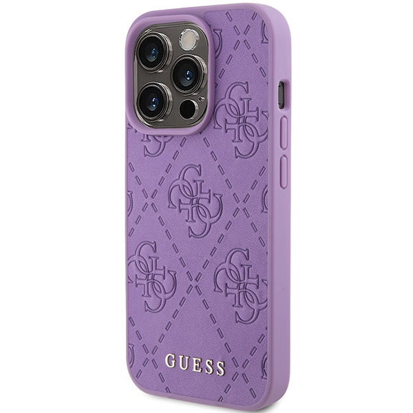 Etui Guess GUHCP15XP4EPMU iPhone 15 Pro Max 6.7" fioletowy/light purple hardcase Leather 4G Stamped Case