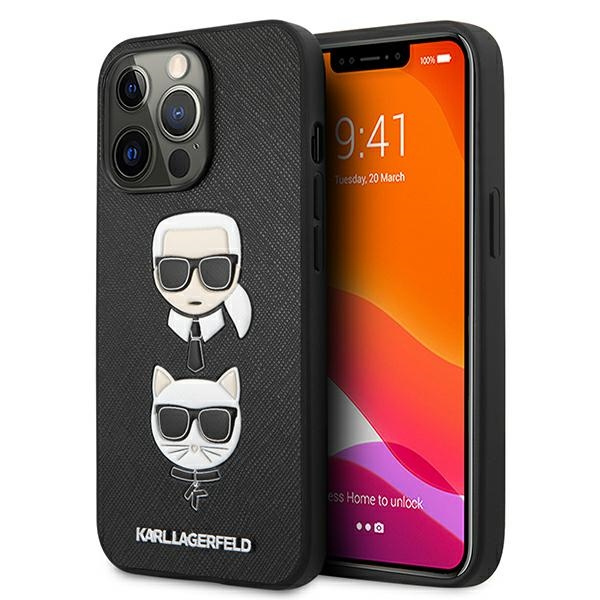 Etui KARL LAGERFELD Apple iPhone 13 Pro Book Saffiano Karl & Choupette Czarny Case