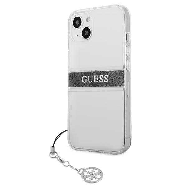 Etui GUESS Apple iPhone 13 Mini 4G Grey Strap Charm Bezbarwny Hardcase