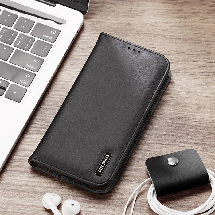 Etui Dux Ducis Hivo na iPhone 16e z klapką i ochroną RFID - czarne