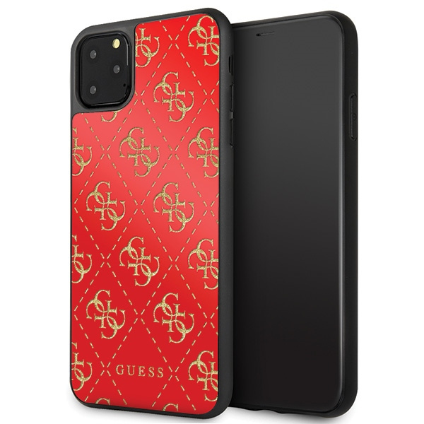 Etui GUESS Apple iPhone 11 Pro Max 4G Double Layer Glitter Czerwony Hardcase