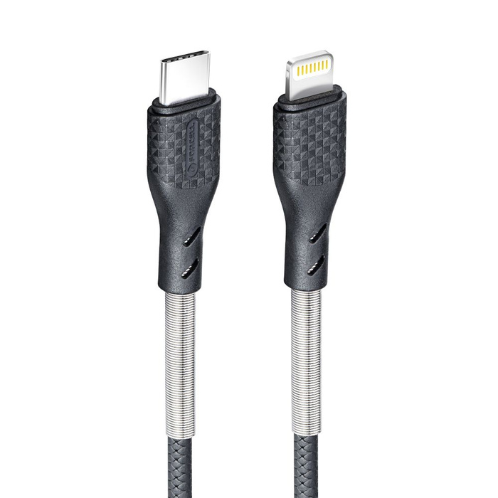 Kabel USB C do Lightning Forcell F-Energy PD 3A 27W Carbon 1 m CB-01C czarny