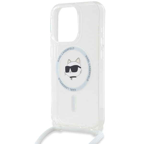 Etui Karl Lagerfeld KLHMP15XHCCHNT iPhone 15 Pro Max 6.7" hardcase transparent IML Choupette Head & Cord Magsafe