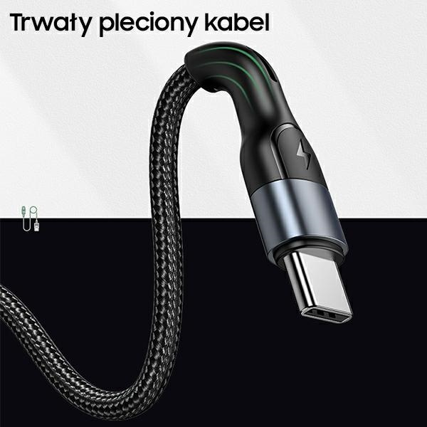 USAMS Kabel pleciony U55 USB-C for set U55 zielony/green 1m SJ449USBSG02 (US-SJ449)