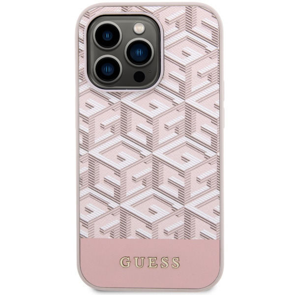 Etui Guess GUHMP14XHGCFSEP iPhone 14 Pro Max 6,7" różowy/pink hard case GCube Stripes MagSafe Case
