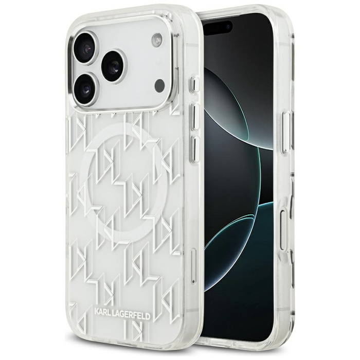 Etui Karl Lagerfeld IML KL Monogram      MagSafe do iPhone 17 Pro biały