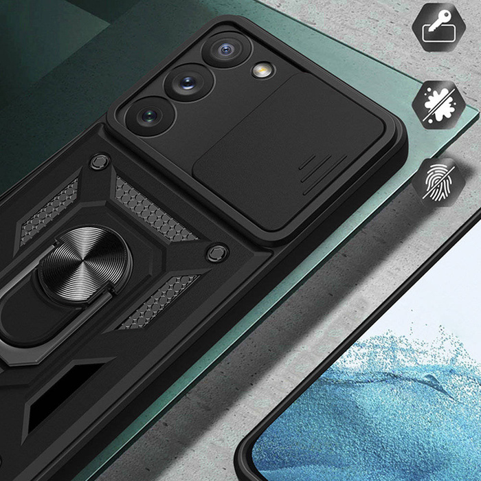 Etui Hybrid Armor Camshield etui do Samsung Galaxy A54 5G pancerny pokrowiec z osłoną na aparat różowe Case