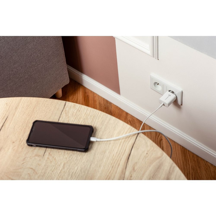 Ładowarka sieciowa do telefonu Forcell F-Energy USB C QC4.0 PD 3A 20W + kabel USB C do Lightning TFK-TC-20WPD biała
