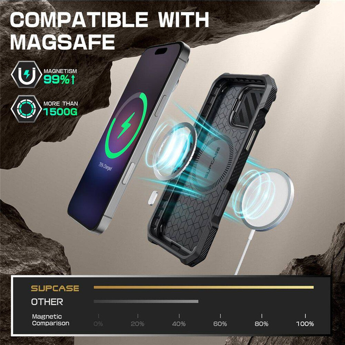 ETUI SUPCASE UB XT MAG MAGSAFE IPHONE 16 PRO MAX TIGREY