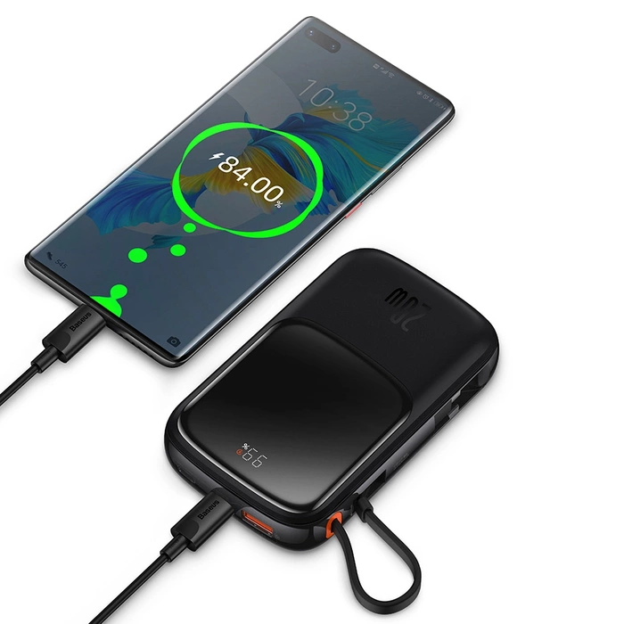 [PO ZWROCIE] Powerbank 10000mAh 20W Baseus Qpow Pro Overseas Edition + kabel USB C 3A - czarny