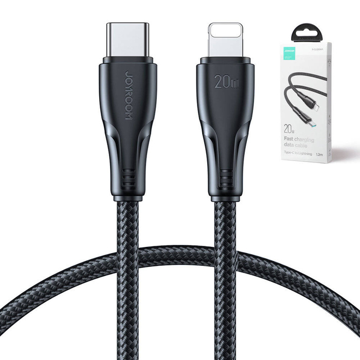 Joyroom kabel USB C - Lightning 20W Surpass Series do szybkiego ładowania i transferu danych 1,2 m czarny (S-CL020A11)