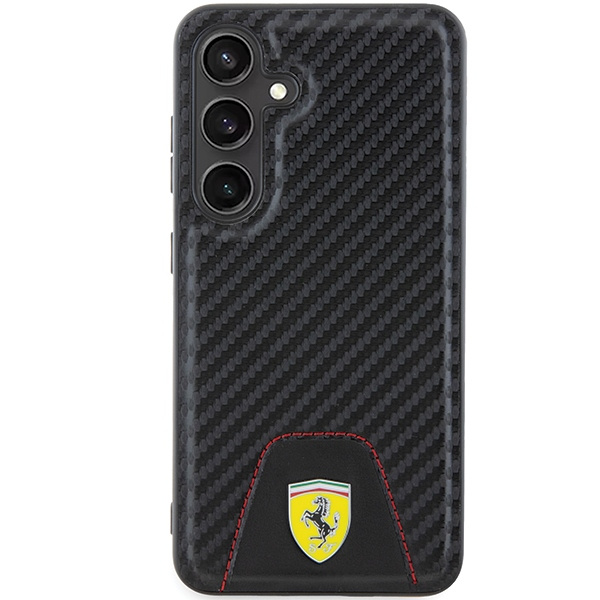 Etui FerrariFEHCS24SN3PUK Samsung Galaxy S24 S921 czarny/black hardcase Carbon Stitched Bottom Case