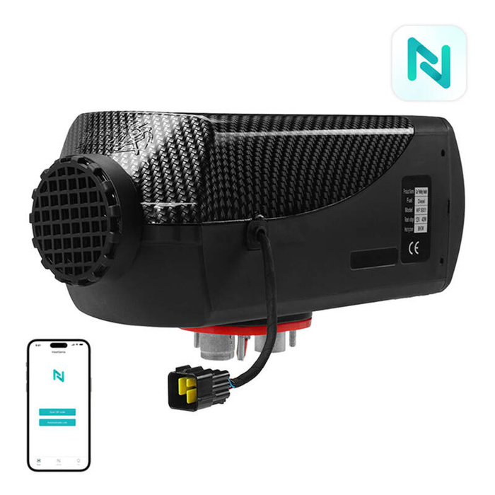 Ogrzewanie postojowe Blitzwolf BW-AH-S2-BT, 5kw, 12V sterowany aplikacją z interfejsem standardowym-bananowym + kontroler z wyświetlaczem + Bluetooth