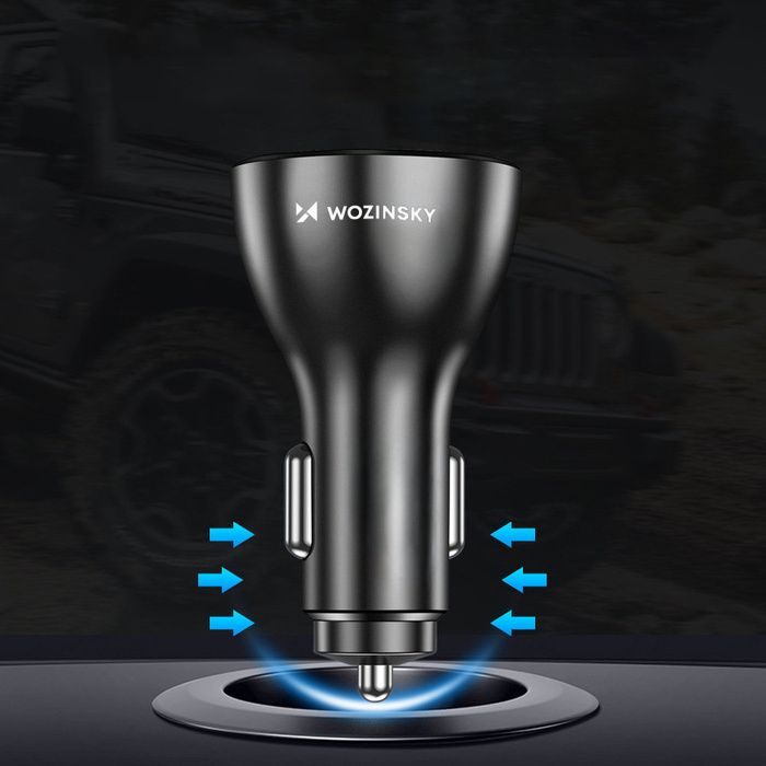 Ładowarka samochodowa Wozinsky WCCAW 50W 4x USB-A QC - biała