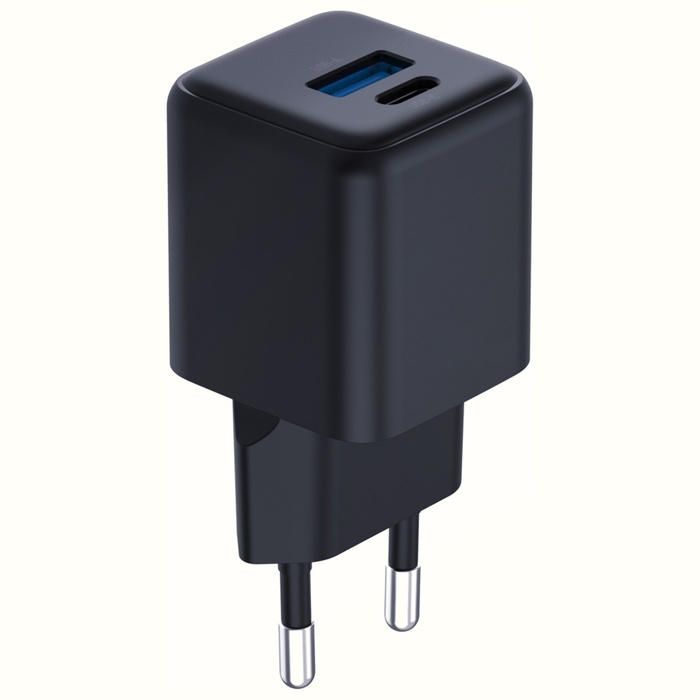 Ładowarka sieciowa 3MK Hyper GaN Charger 20W 1xUSB-A 1XUSB-C PD QC4+ czarny