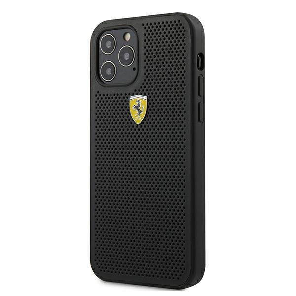 Etui FERRARI Apple iPhone 12 12 Pro On Track Perforated Czarny Hardcase