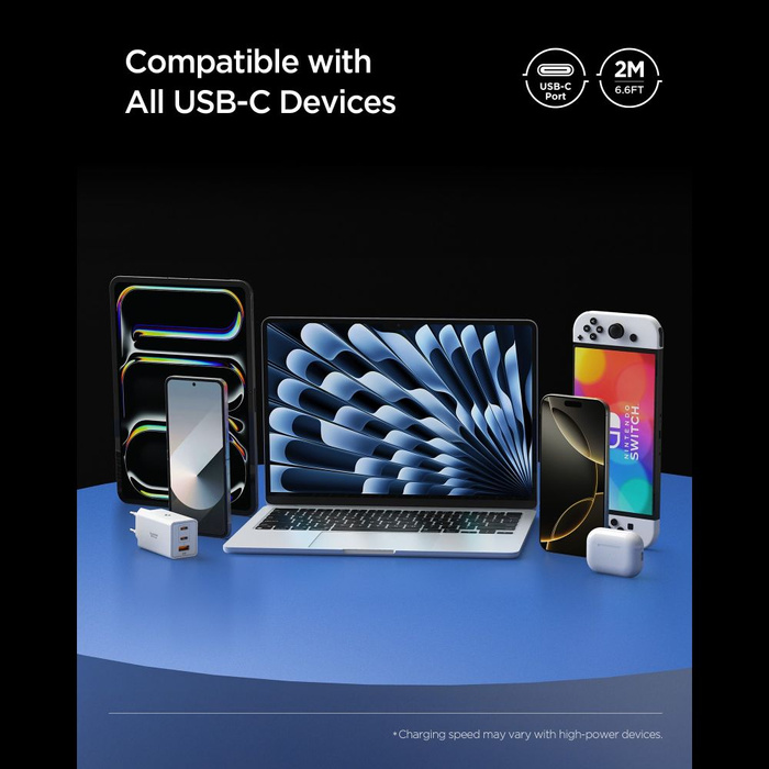 KABEL USB-C SPIGEN EB10020CC ESSENTIAL 100W 200CM BIAŁY