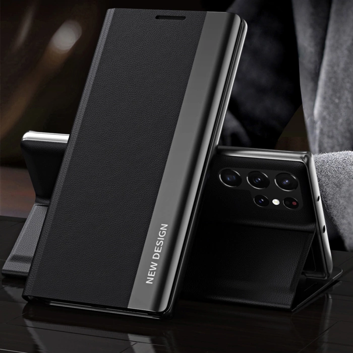 Sleep Case Pro etui do Samsung Galaxy S25 Ultra z klapką i podstawką - czarne