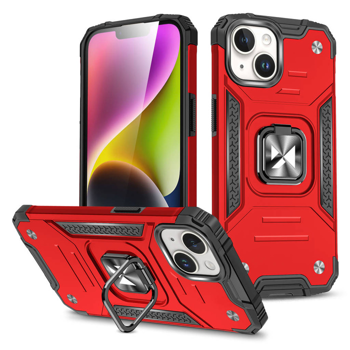 Etui Pancerne etui z uchwytem na palec do iPhone 15 Wozinsky Ring Armor - czerwone Case