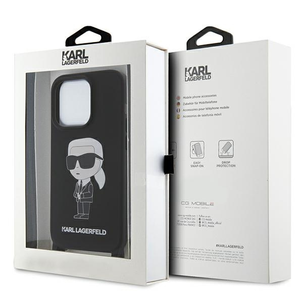 Etui Karl Lagerfeld KLHCP15LSCBSKNK iPhone 15 Pro 6.1" hardcase czarny/black Crossbody Silicone Ikonik Case
