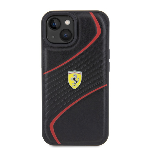 Etui Ferrari FEHCP15SPTWK iPhone 15 6.1" czarny/black hardcase Twist Metal Logo Case