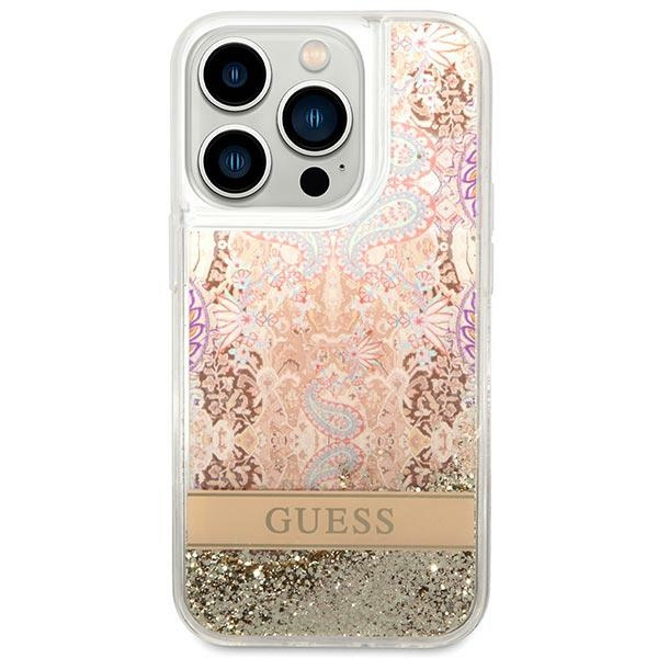 Etui GUESS Apple iPhone 14 Pro Max Paisley Liquid Glitter Złoty Hardcase