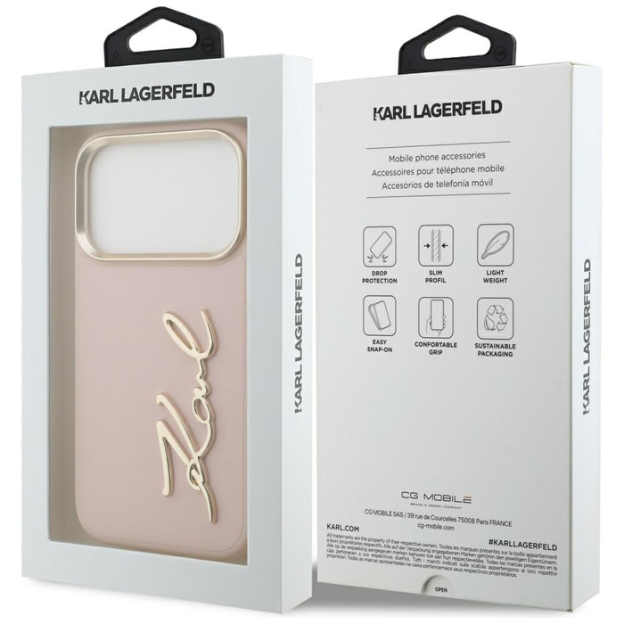 Etui Karl Lagerfeld Karl Script Logo do  iPhone 17 Pro różowy