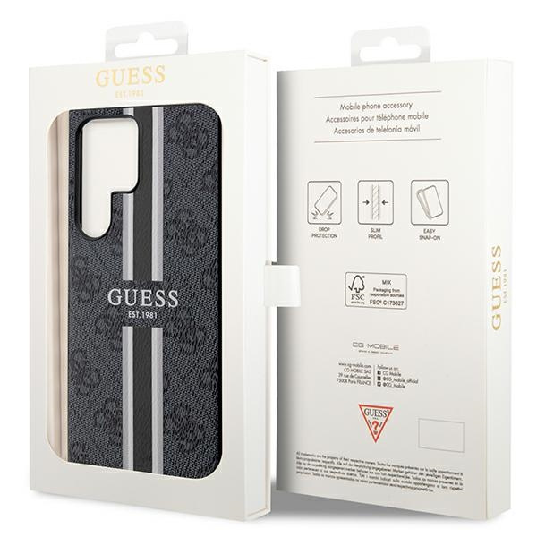 Etui Guess GUHCS23LP4RPSK S23 Ultra S918 czarny/black hardcase 4G Printed Stripe Case