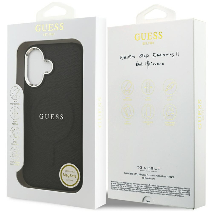 Etui Guess Classic Logo MagSafe do       iPhone 17 czarny
