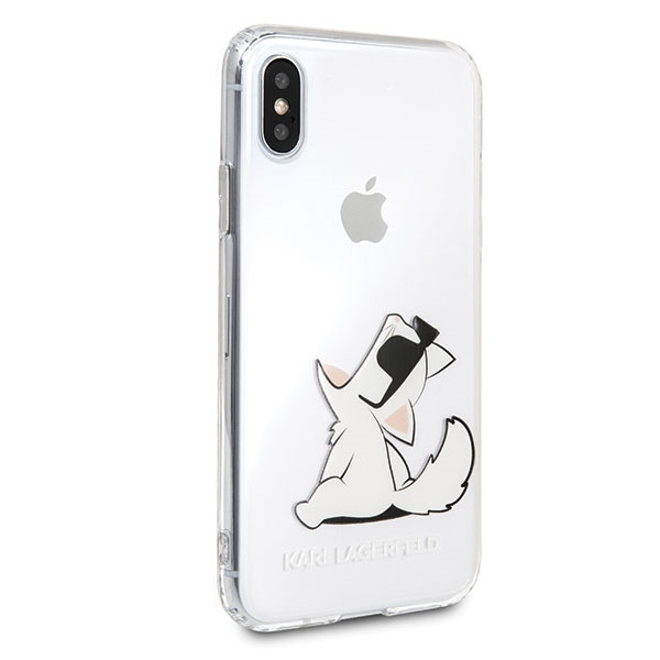 Etui KARL LAGERFELD Apple iPhone X XS Choupette Fun Bezbarwny Case