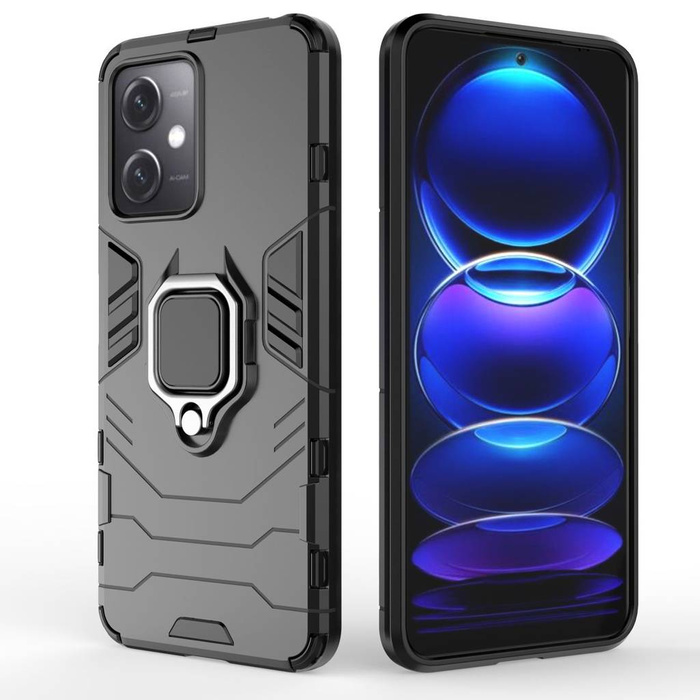 Etui Ring Armor etui do Xiaomi Redmi Note 12 5G / Poco X5 5G pancerny pokrowiec uchwyt magnetyczny ring czarne Case