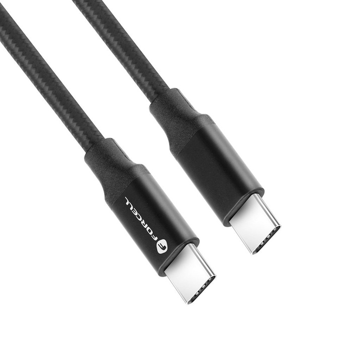 Kabel USB C do USB C Forcell F-Energy QC4.0 PD 5A 100W E-mark / 4K / Thunderbolt / 20Gbit/s 1 m C391 czarny
