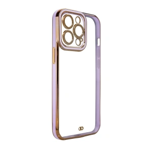 Fashion Case etui do Samsung Galaxy A53 5G żelowy pokrowiec ze złotą ramką fioletowy