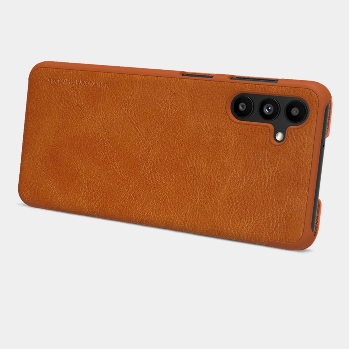 Nillkin Qin skórzana kabura etui Samsung Galaxy A13 5G brązowy