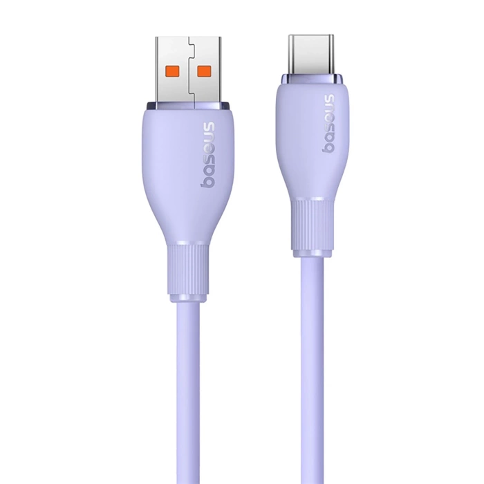 Kabel Baseus Pudding 100W USB-A - USB-C 2m - fioletowy
