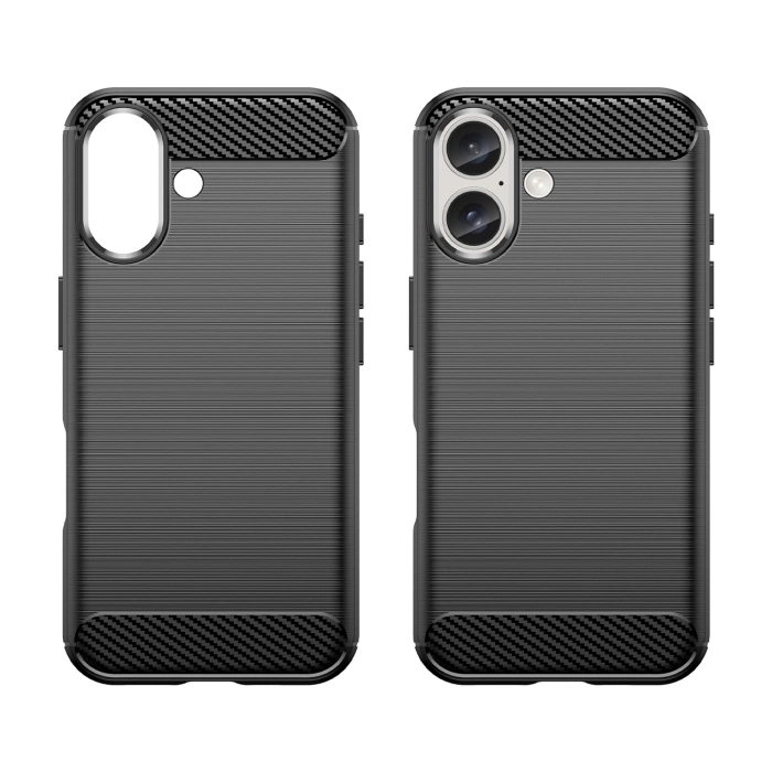 Etui silikonowe Carbon Case do iPhone 16 - czarne